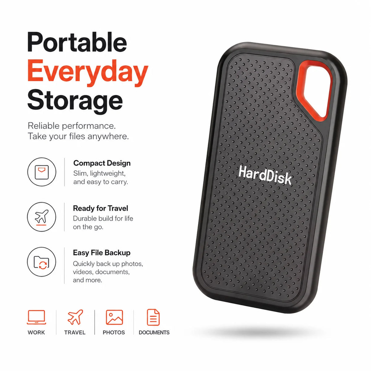 16TB Portable SSD External Hard Drive USB 3.1 Type-C High-Speed Data Storage for Laptop/Mac