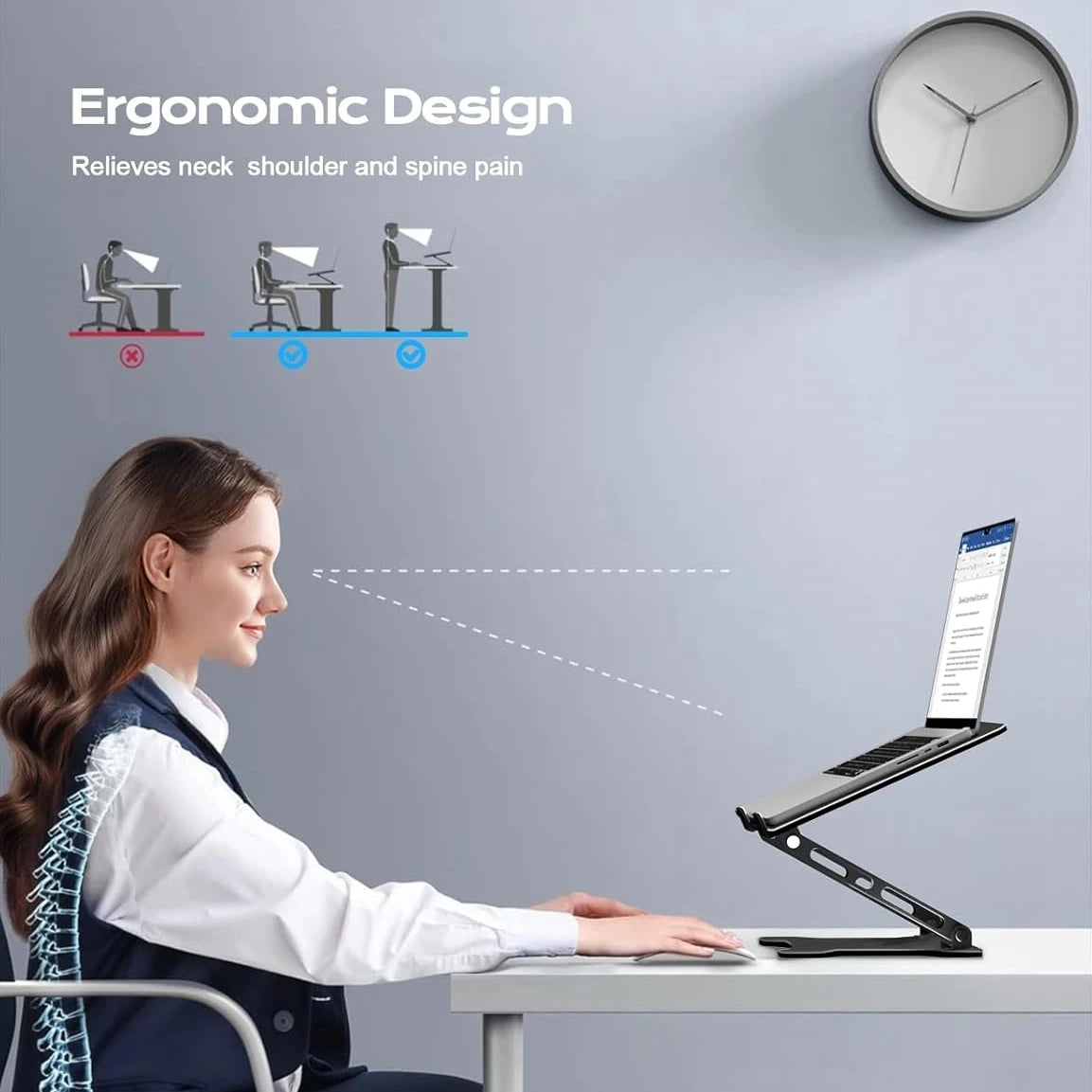 DT-02B Phone Tablet Stand Adjustable Aluminum Alloy laptop Tablet up to 17 "Laptop Portable Folding stand Cooling stand support