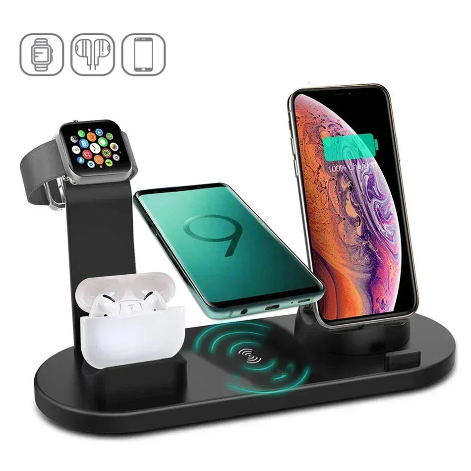 7 In 1 Wireless Charger Stand For iPhone 1-12 Apple Watch 9/8/7/6 Airpods Pro2/1 Phone Chargers Fast Charging Dock Station