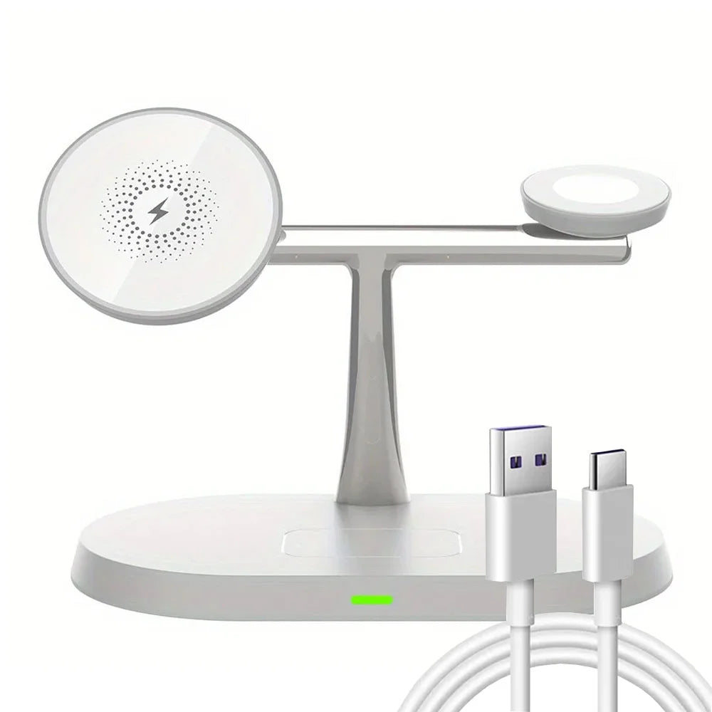 3 in 1 Magnetic Wireless Charger Stand for MacSafe iPhone 17/16/15/14 Pro Max Apple Watch 1-9 AirPods Fast Charging Station