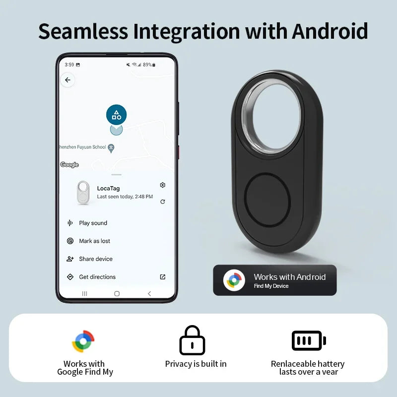 GPS Tracker for Samsung Android Tracker Work with Google Find Hub Bluetooth Locator Finder Bag Key Global Anti-lost Smart Tag