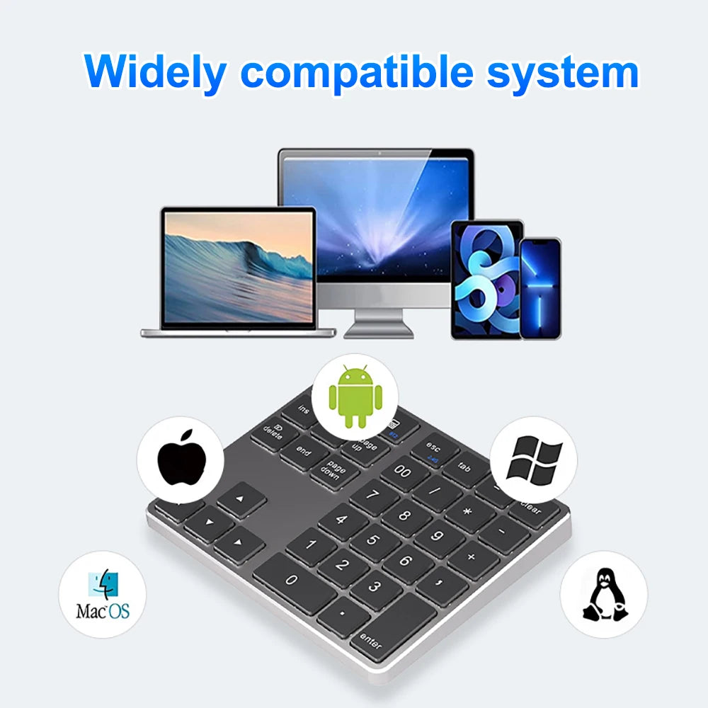 Dual Mode Numeric Keypad 2.4G Wireless Keyboard Dual Bluetooth Keyboard Digital Keyboard 300mAh Battery Rechargeable Numpad