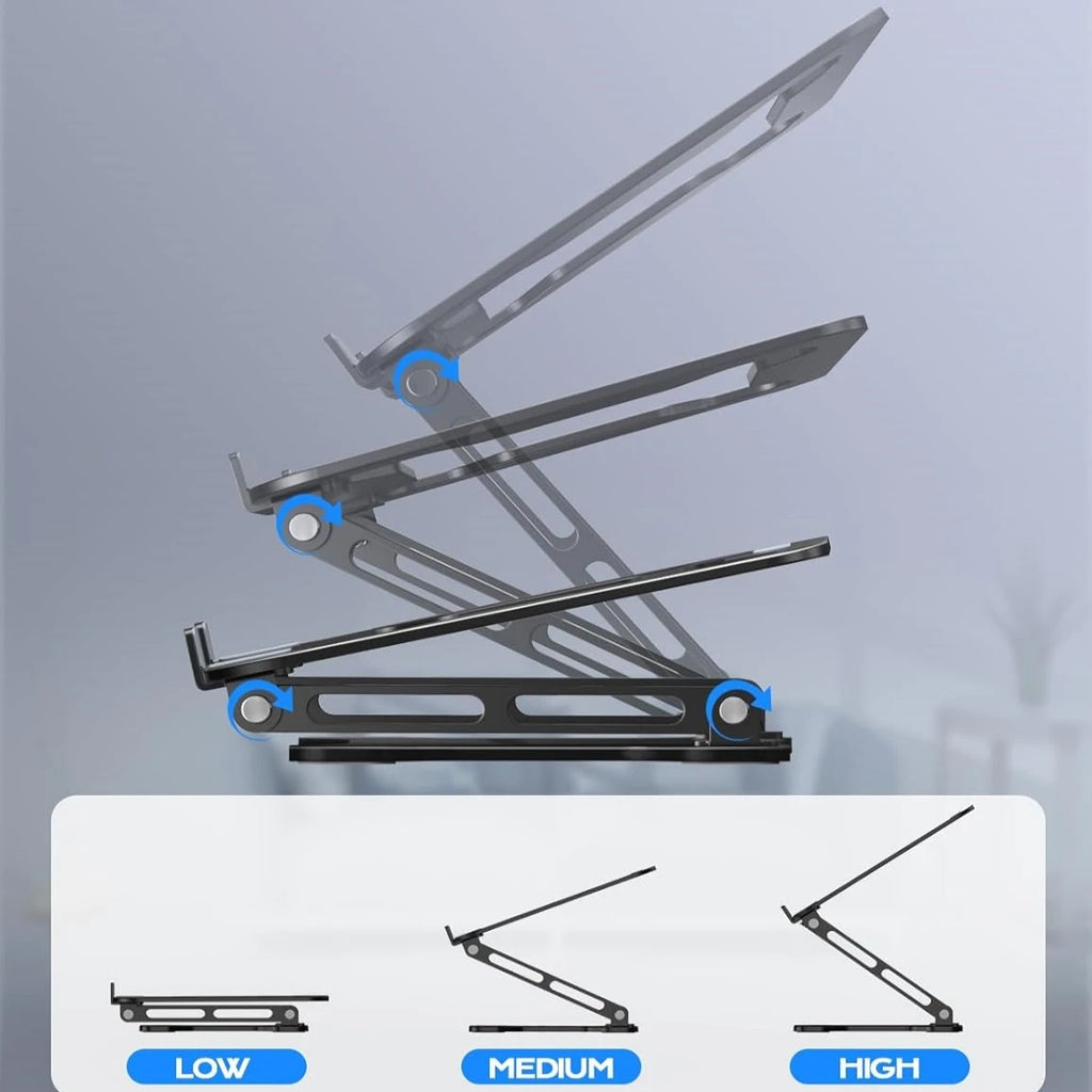 DT-02B Phone Tablet Stand Adjustable Aluminum Alloy laptop Tablet up to 17 "Laptop Portable Folding stand Cooling stand support