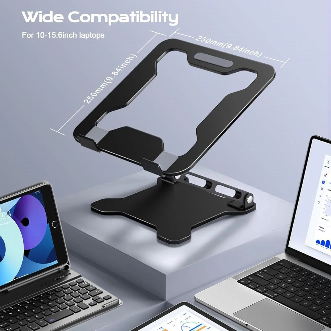 DT-02B Phone Tablet Stand Adjustable Aluminum Alloy laptop Tablet up to 17 "Laptop Portable Folding stand Cooling stand support