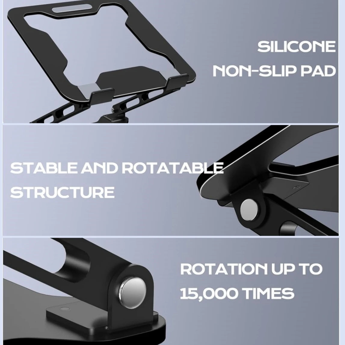 DT-02B Phone Tablet Stand Adjustable Aluminum Alloy laptop Tablet up to 17 "Laptop Portable Folding stand Cooling stand support