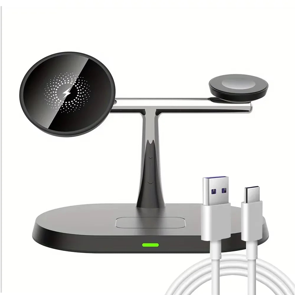 3 in 1 Magnetic Wireless Charger Stand for MacSafe iPhone 17/16/15/14 Pro Max Apple Watch 1-9 AirPods Fast Charging Station