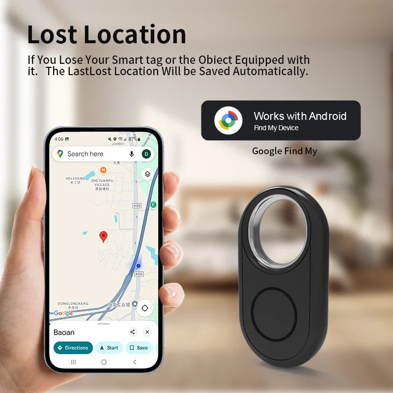GPS Tracker for Samsung Android Tracker Work with Google Find Hub Bluetooth Locator Finder Bag Key Global Anti-lost Smart Tag