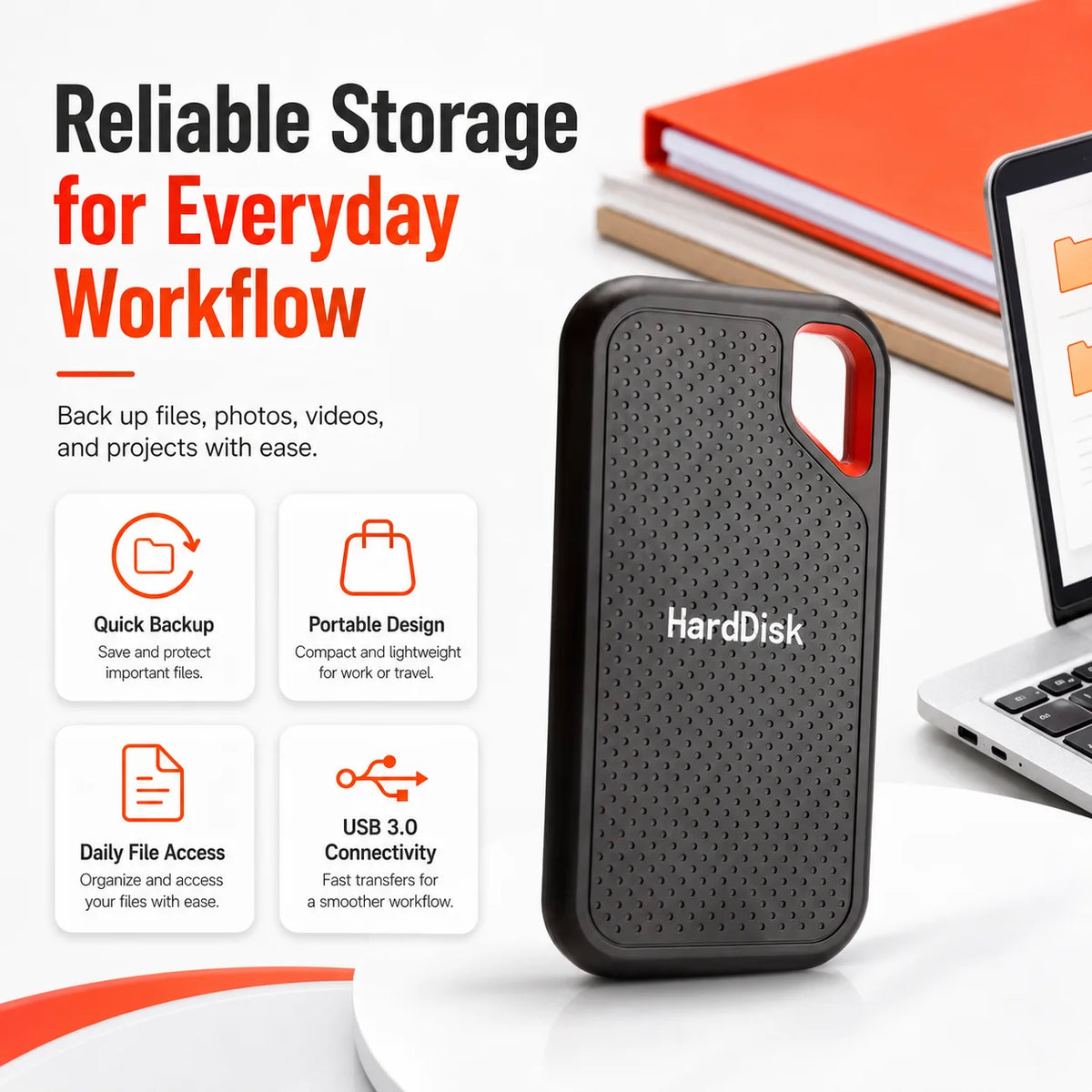 16TB Portable SSD External Hard Drive USB 3.1 Type-C High-Speed Data Storage for Laptop/Mac