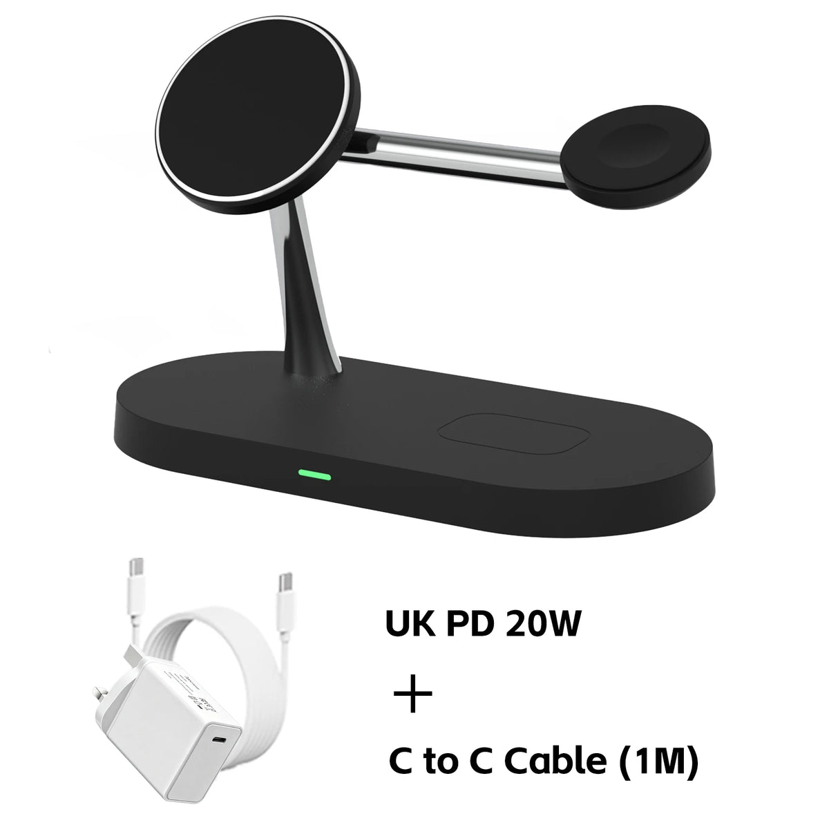 3 in 1 Wireless Charger Stand Magnetic For iPhone 12-17 Fast Charging Station for Apple Watch 11 10 9 8 7 6 5 Airpods 2 3 Pro
